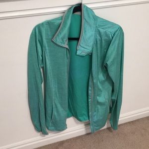 Turquoise athletic full zip jacket